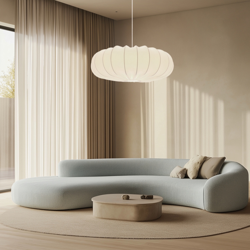 Lampadario a sospensione CAFEE 1xE27/40W/230V Ø 66 cm bianco