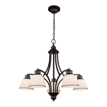 Lampadario a sospensione CLAIR 5xE27/60W/230V Ø 65 cm bronzo