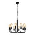 Lampadario a sospensione con catena 10xE27/60W/230V nero