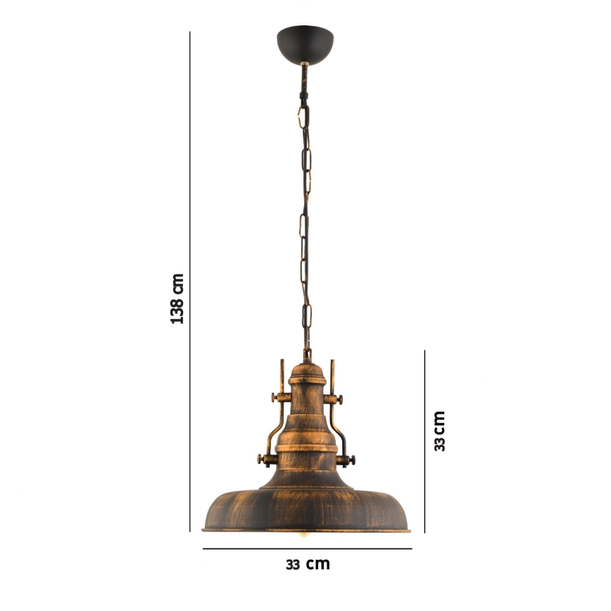 Lampadario a sospensione con catena 1xE27/40W/230V bronzo