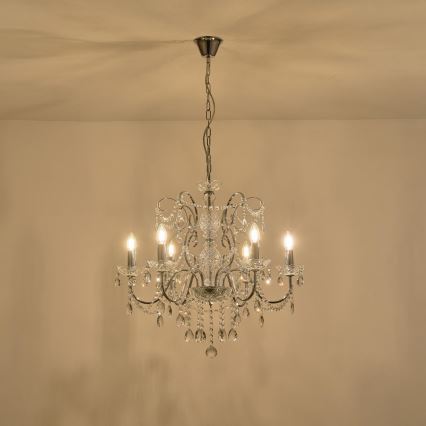 Lampadario a sospensione con catena 6xE14/15W/230V