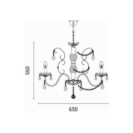 Lampadario a sospensione con catena 6xE14/15W/230V