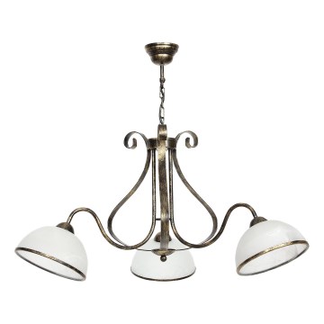Lampadario a sospensione con catena ANTICA 3xE27/60W/230V