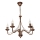 Lampadario a sospensione con catena ANTON 5xE14/15W/230V finitura bronzo