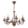 Lampadario a sospensione con catena ANTON 8xE14/60W/230V, finitura bronzata