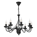 Lampadario a sospensione con catena ANTON 8xE14/60W/230V nero