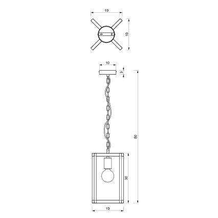 Lampadario a sospensione con catena ARNOLD 1xE27/60W/230V nero