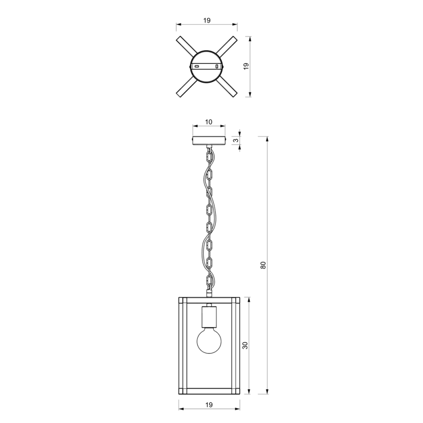 Lampadario a sospensione con catena ARNOLD 1xE27/60W/230V nero