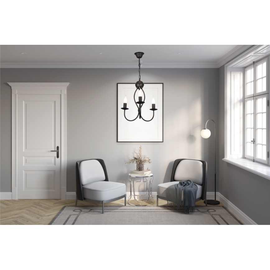 Lampadario a sospensione con catena ARTHUR 3xE14/40W/230V