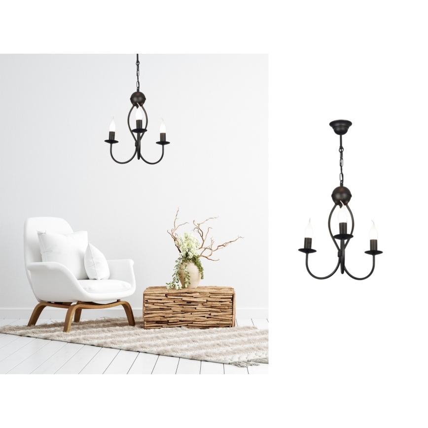 Lampadario a sospensione con catena ARTHUR 3xE14/40W/230V