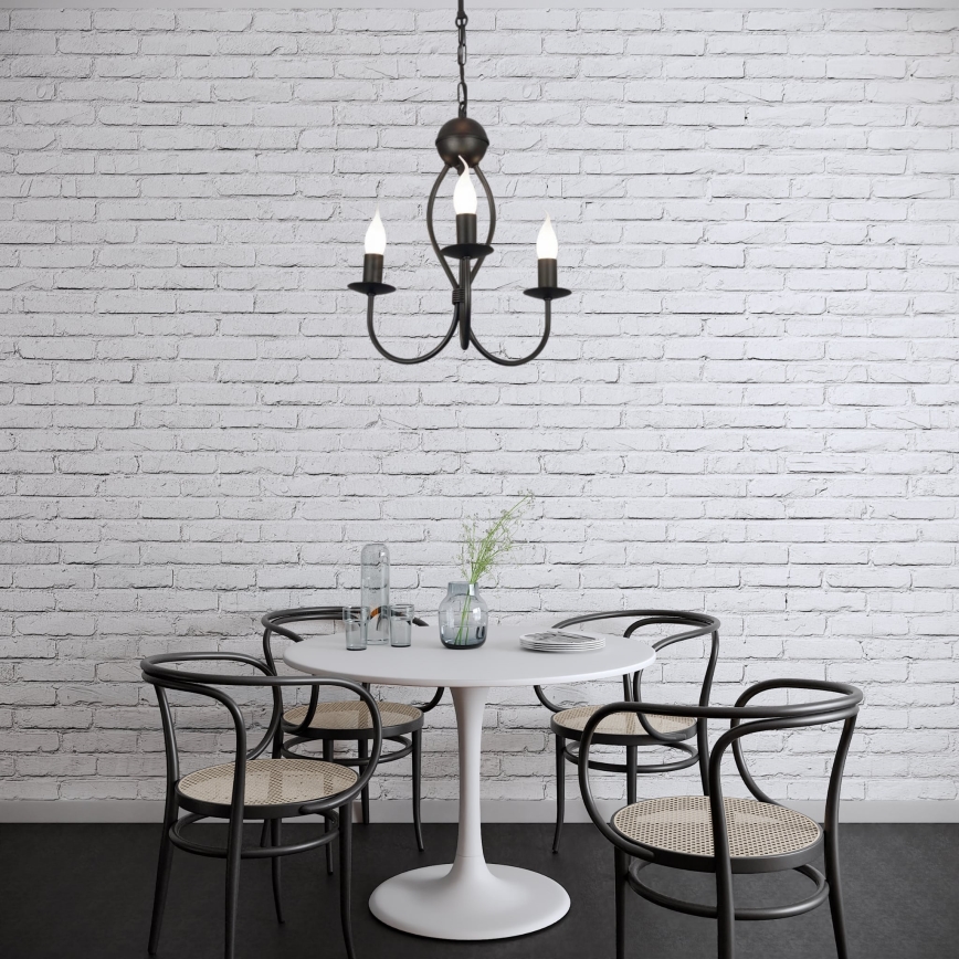 Lampadario a sospensione con catena ARTHUR 3xE14/40W/230V