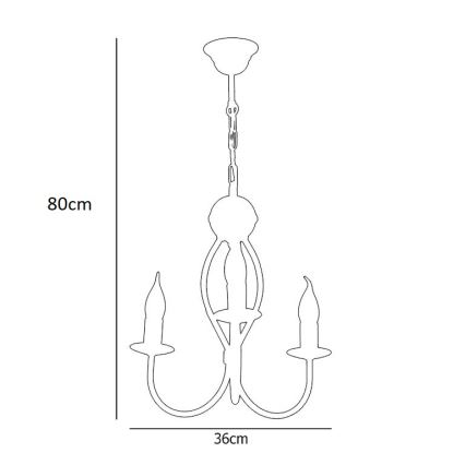 Lampadario a sospensione con catena ARTHUR 3xE14/40W/230V