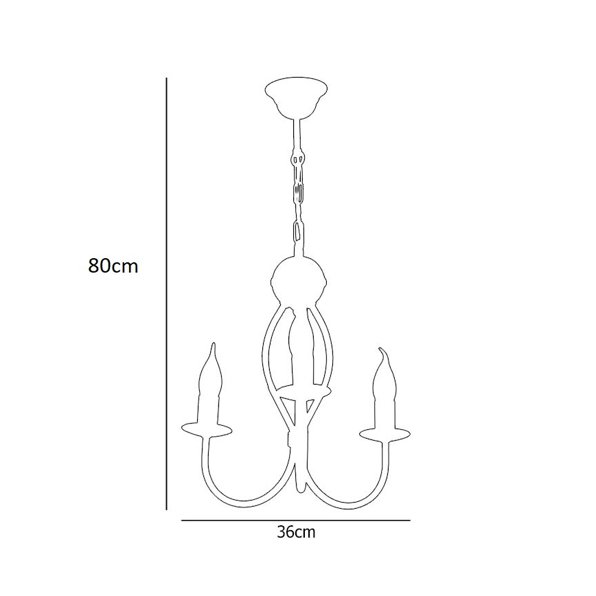 Lampadario a sospensione con catena ARTHUR 3xE14/40W/230V