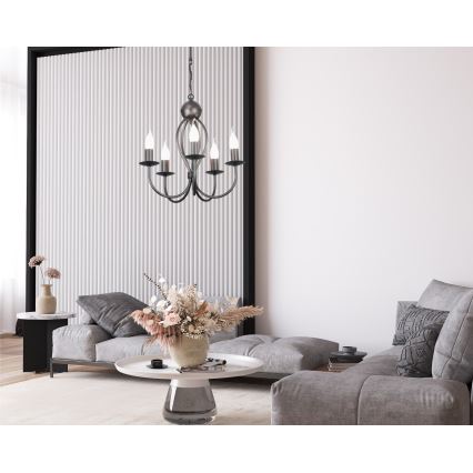 Lampadario a sospensione con catena ARTHUR 5xE14/40W/230V