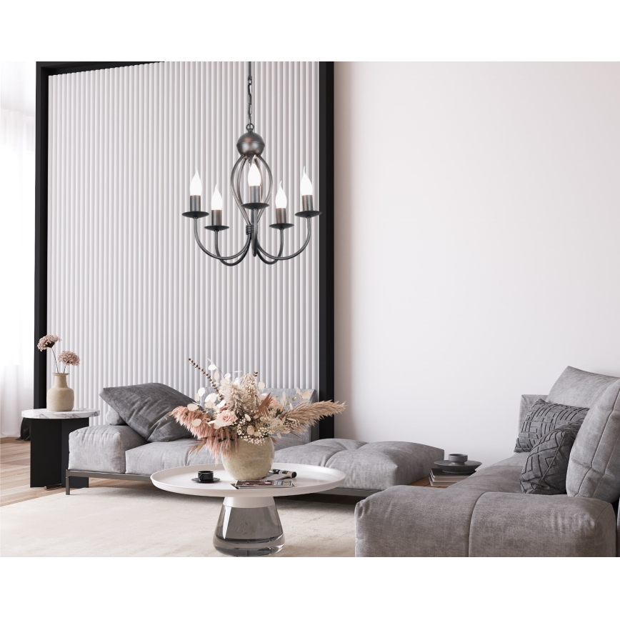 Lampadario a sospensione con catena ARTHUR 5xE14/40W/230V