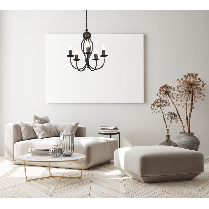 Lampadario a sospensione con catena ARTHUR 5xE14/40W/230V