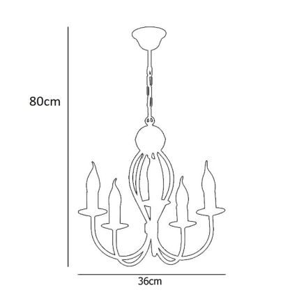Lampadario a sospensione con catena ARTHUR 5xE14/40W/230V