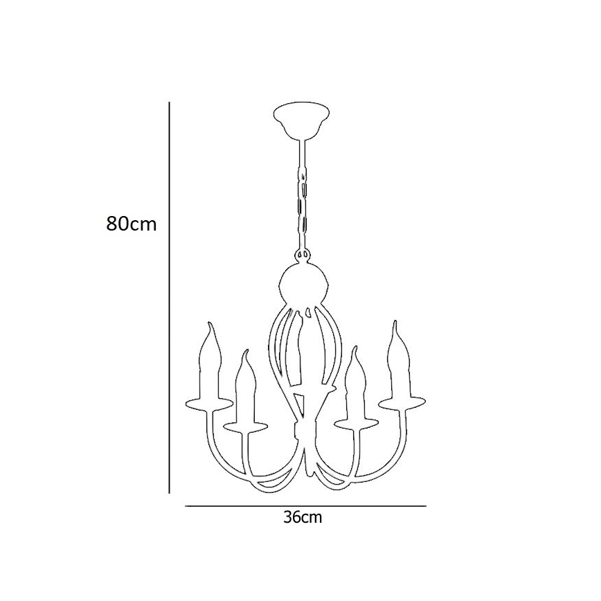 Lampadario a sospensione con catena ARTHUR 5xE14/40W/230V