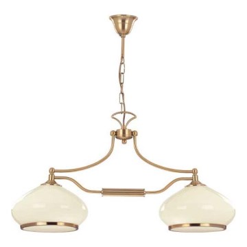 Lampadario a sospensione con catena ASTORIA 2xE27/15W/230V oro