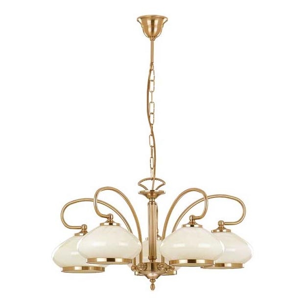 Lampadario a sospensione con catena ASTORIA 5xE27/15W/230V oro