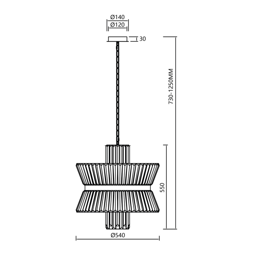 Lampadario a sospensione con catena AURELIA 12xE14/40W/230V cromo opaco