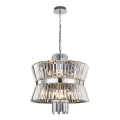 Lampadario a sospensione con catena AURELIA 12xE14/40W/230V cromo opaco