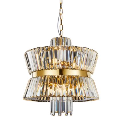 Lampadario a sospensione con catena AURELIA 12xE14/40W/230V oro