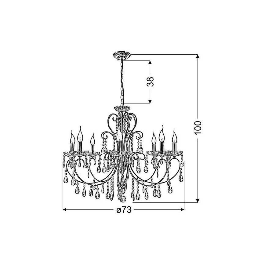 Lampadario a sospensione con catena AURORA 8xE14/40W/230V