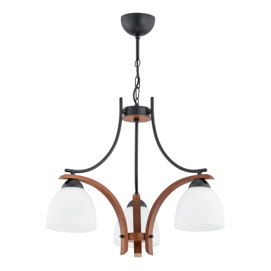 Lampadario a sospensione con catena BAFIA 3xE27/15W/230V marrone
