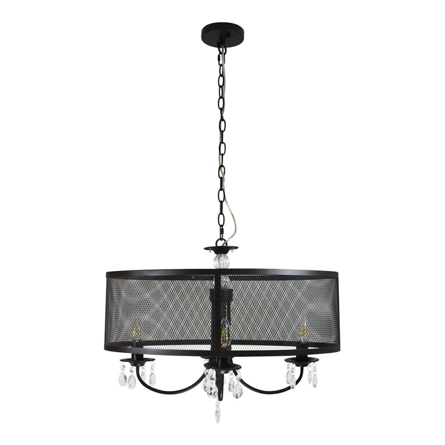 Lampadario a sospensione con catena BRESSO 4xE14/12W/230V nero