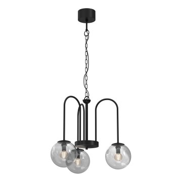 Lampadario a sospensione con catena CAMBRIDGE 3xE14/60W/230V nero