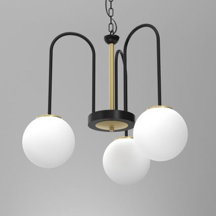 Lampadario a sospensione con catena CAMBRIDGE 3xE14/60W/230V nero/ottone