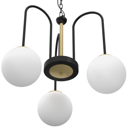 Lampadario a sospensione con catena CAMBRIDGE 3xE14/60W/230V nero/ottone