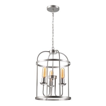 Lampadario a sospensione con catena CONSTANTINE 3xE27/60W/230V cromo opaco