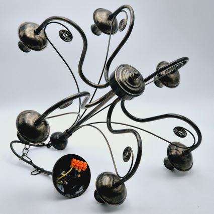 Lampadario a sospensione con catena DONATO 6xE14/40W/230V