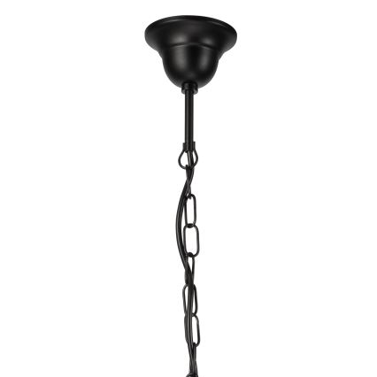 Lampadario a sospensione con catena DONATO 6xE14/40W/230V nero