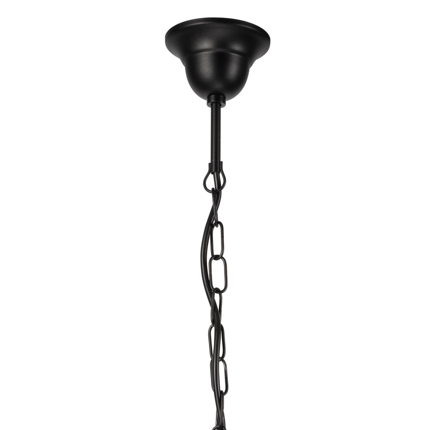 Lampadario a sospensione con catena DONATO 6xE14/40W/230V nero