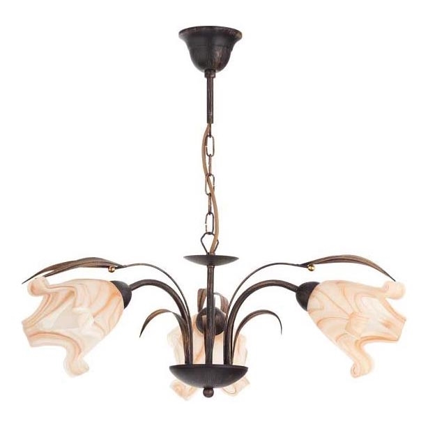 Lampadario a sospensione con catena DUCATTI 3xE14/10W/230V bronzo