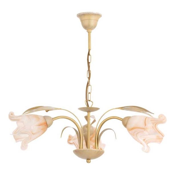Lampadario a sospensione con catena DUCATTI 3xE14/10W/230V oro
