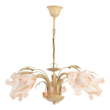 Lampadario a sospensione con catena DUCATTI 5xE14/10W/230V oro