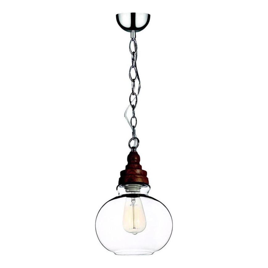 Lampadario a sospensione con catena EDVIN 1xE27/60W/230V - certificato FSC