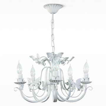 Lampadario a sospensione con catena FARFALA 5xE14/40W/230V patina