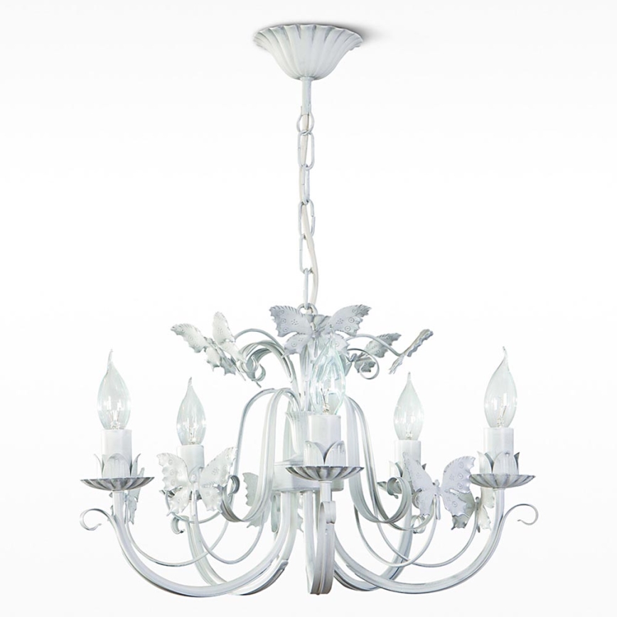 Lampadario a sospensione con catena FARFALA 5xE14/40W/230V patina