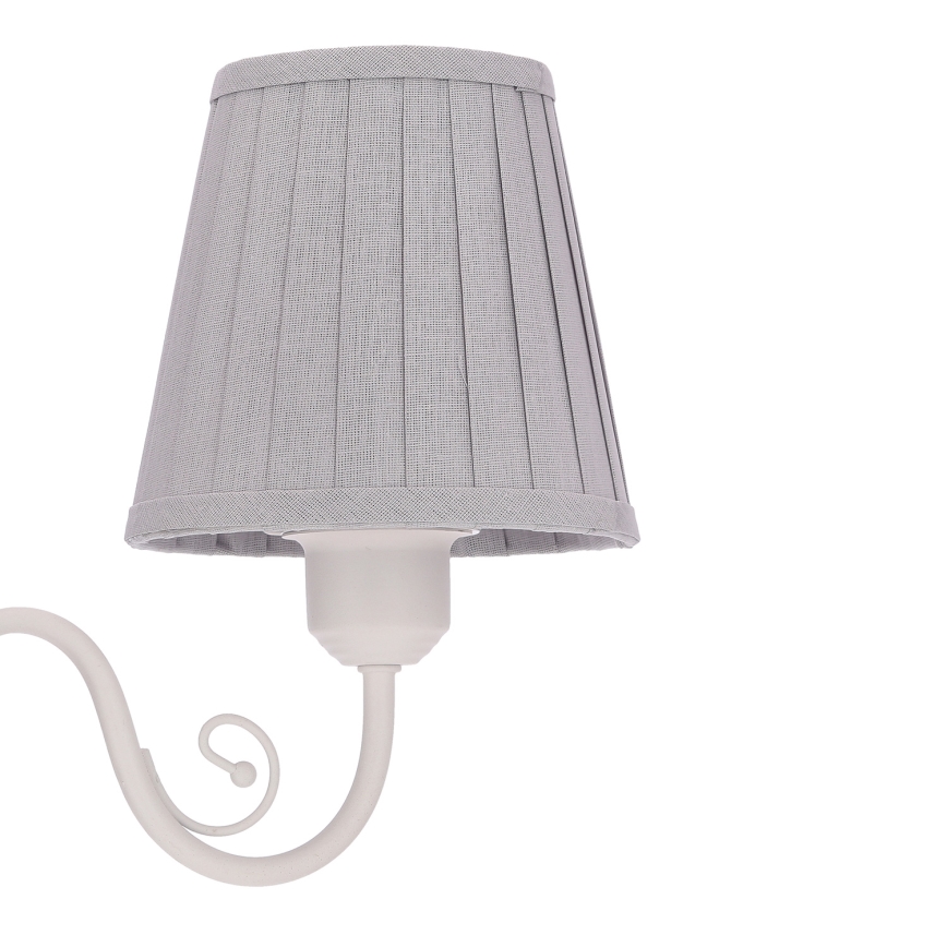 Lampadario a sospensione con catena FIREZ 3xE27/40W/230V bianco/grigio
