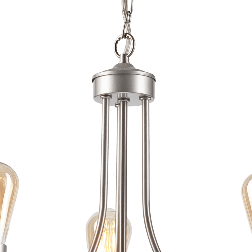 Lampadario a sospensione con catena GINA 3xE27/60W/230V cromo opaco
