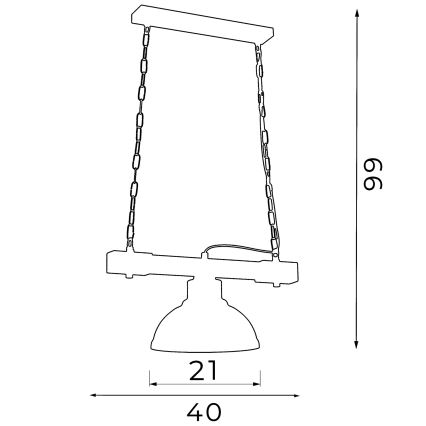 Lampadario a sospensione con catena HAKON 1xE27/60W/230V patina