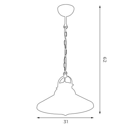 Lampadario a sospensione con catena IRON 1xE27/60W/230V