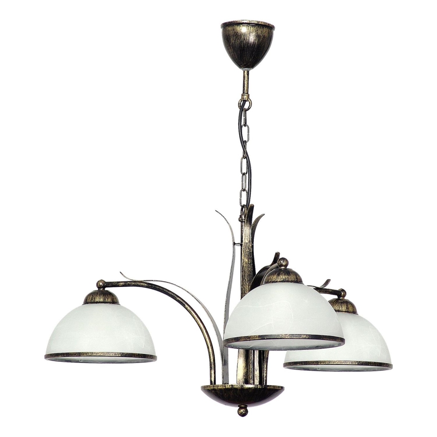 Lampadario a sospensione con catena KORFU 3xE27/60W/230V