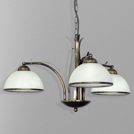 Lampadario a sospensione con catena KORFU 3xE27/60W/230V
