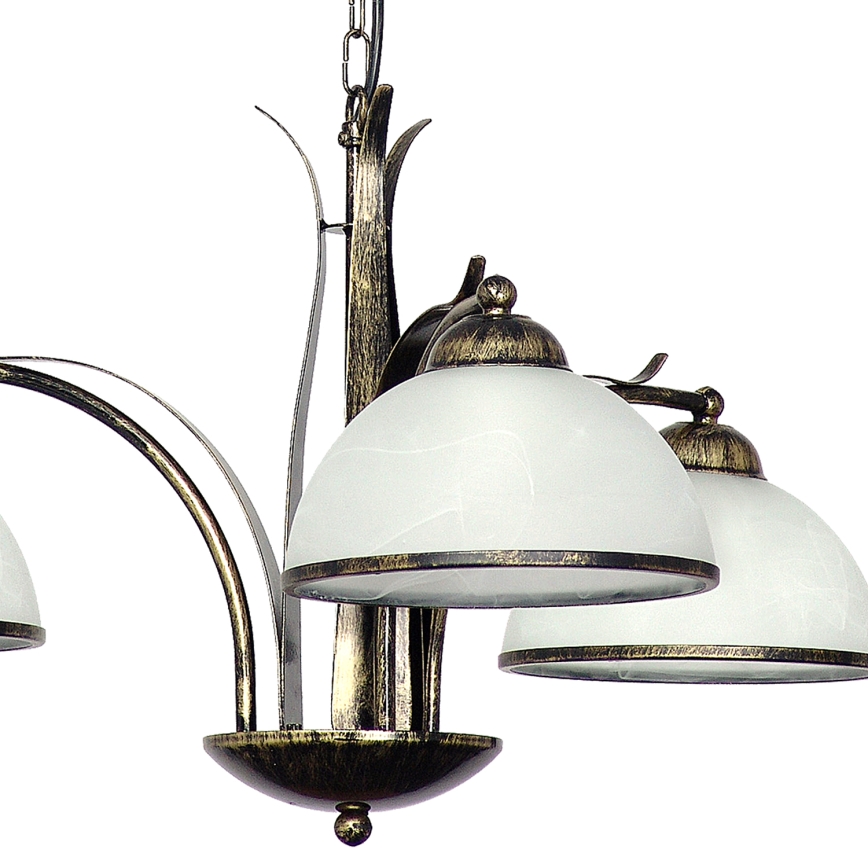 Lampadario a sospensione con catena KORFU 3xE27/60W/230V